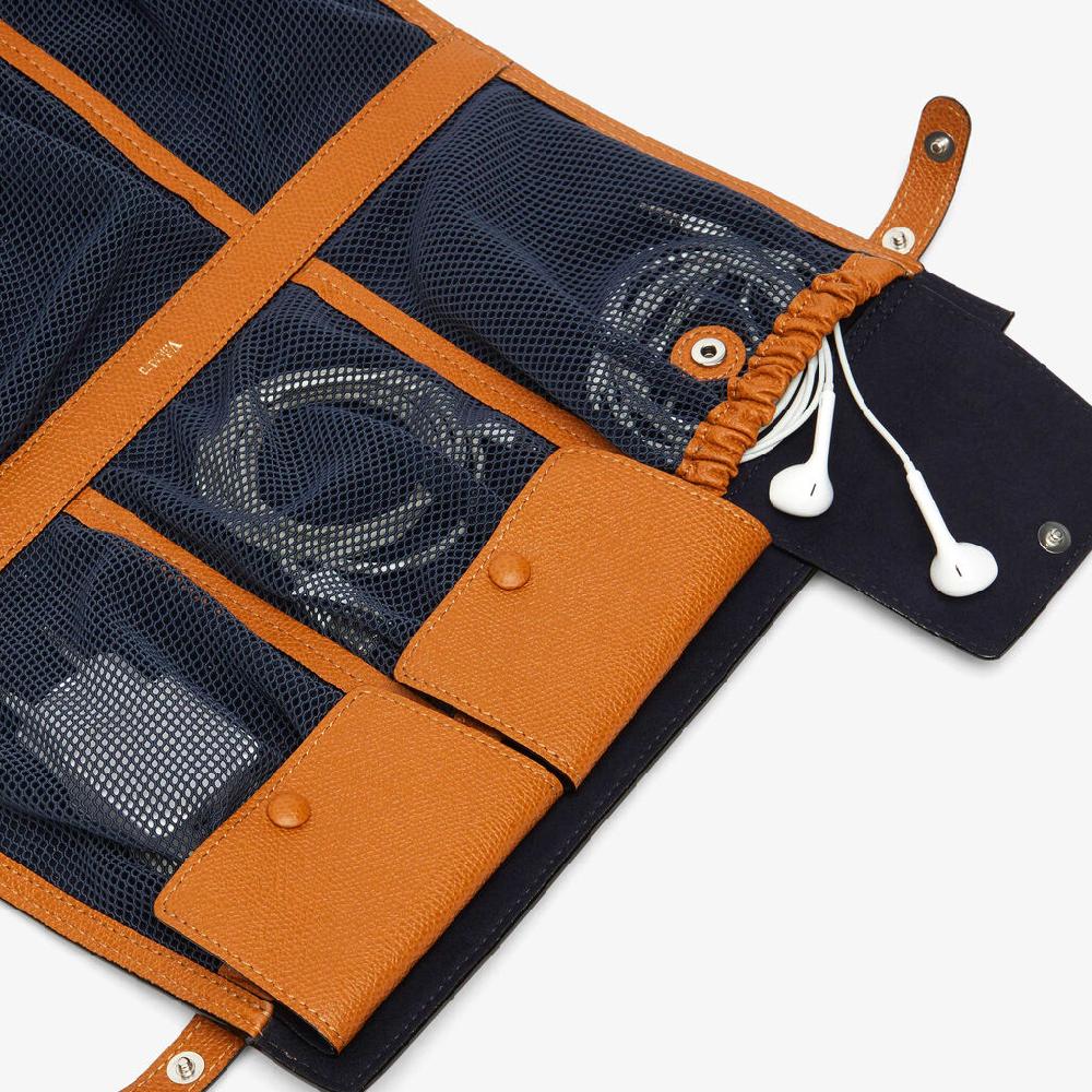 Valextra Porta Cavi Pieghevole E Spazioso In Pelle Marrone | Valextra