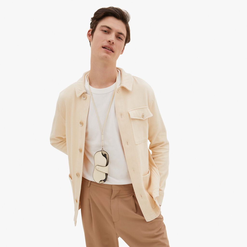 Valextra Porta Occhiali Con Tracolla In Pelle Bianca | Valextra