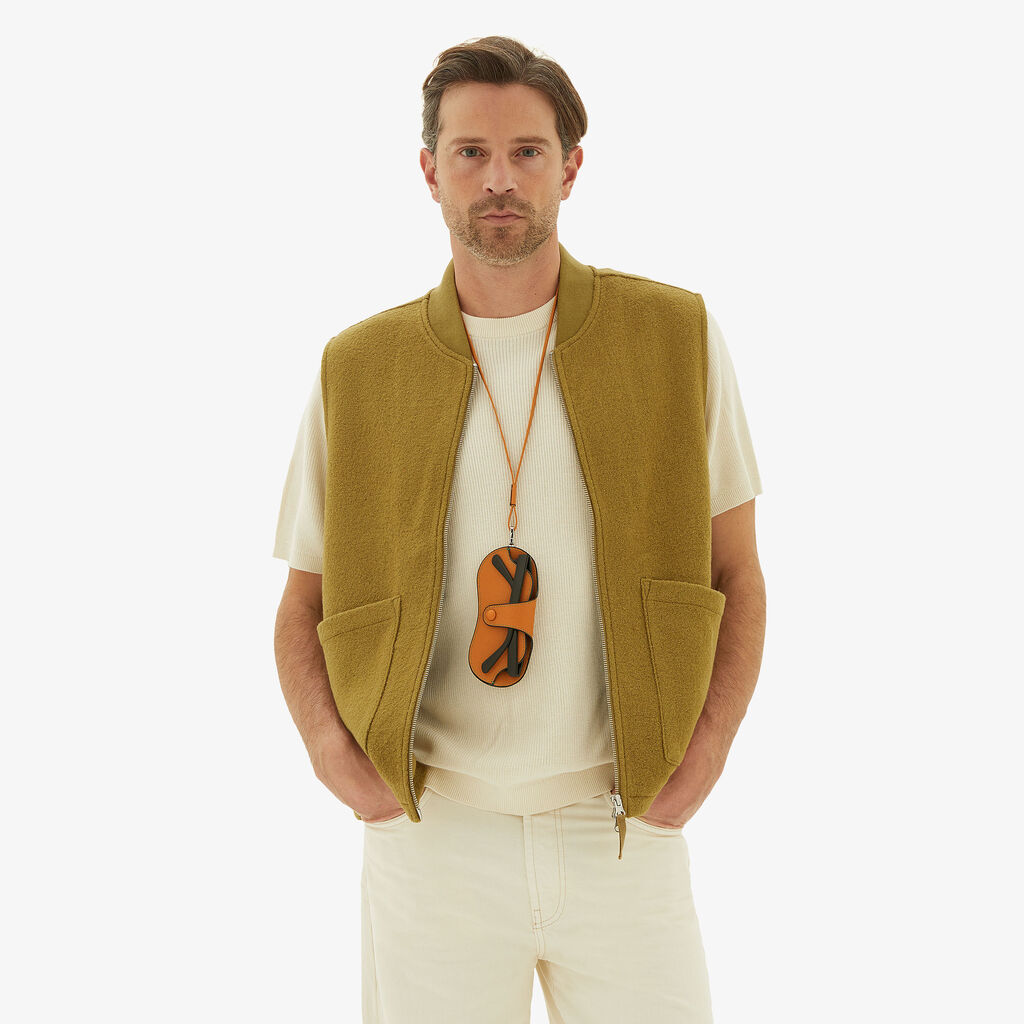 Valextra Porta Occhiali Con Tracolla In Pelle Marrone | Valextra