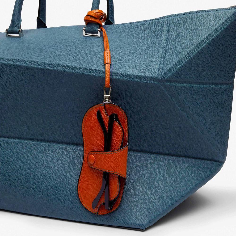 Valextra Porta Occhiali Con Tracolla In Pelle Marrone | Valextra