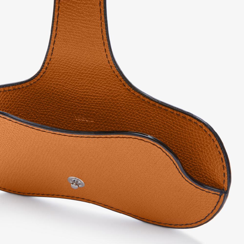 Valextra Porta Occhiali In Pelle Marrone E Nera Con Tracolla | Valextra