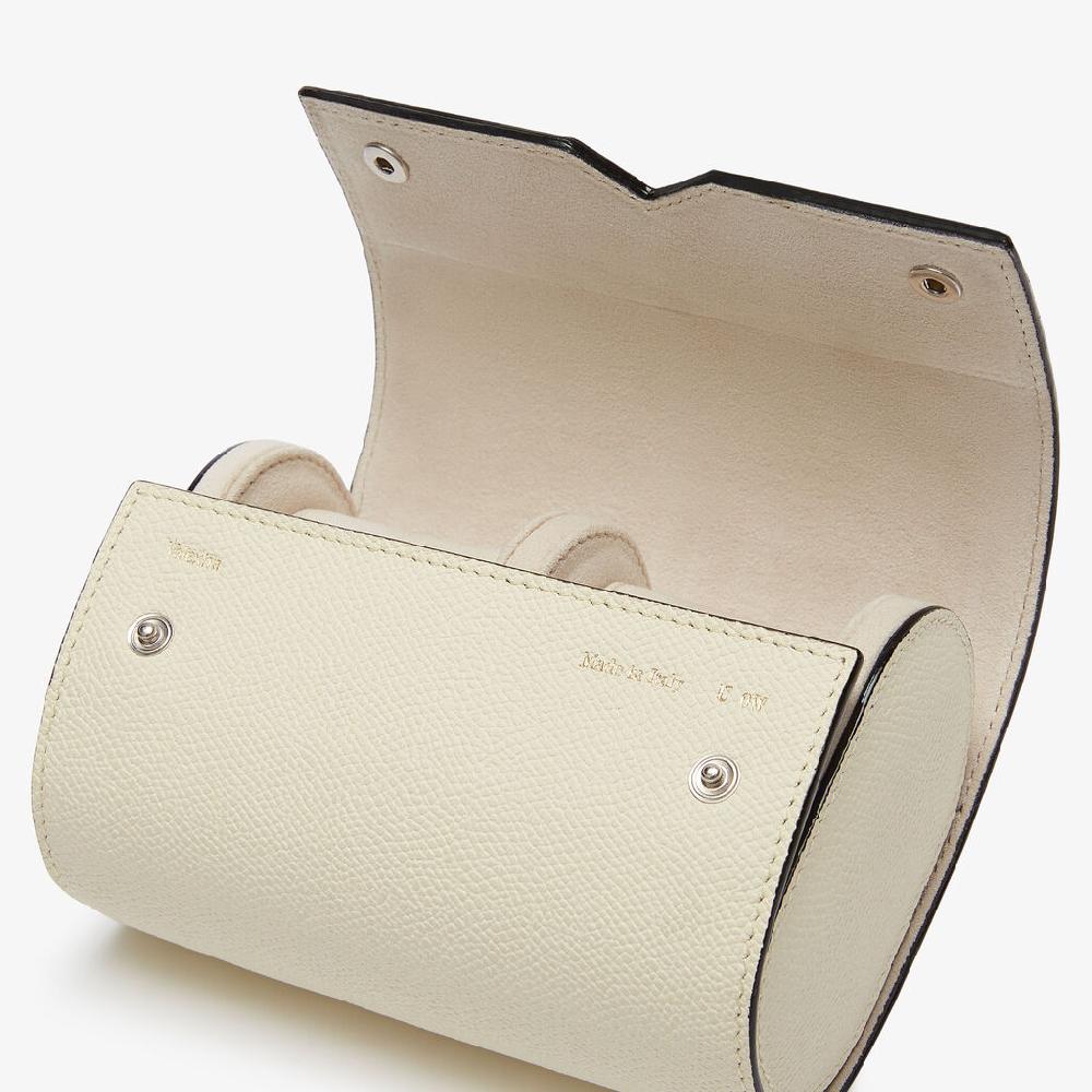 Valextra Porta Orologio Doppio Da Donna In Pelle Bianca | Valextra V-Line