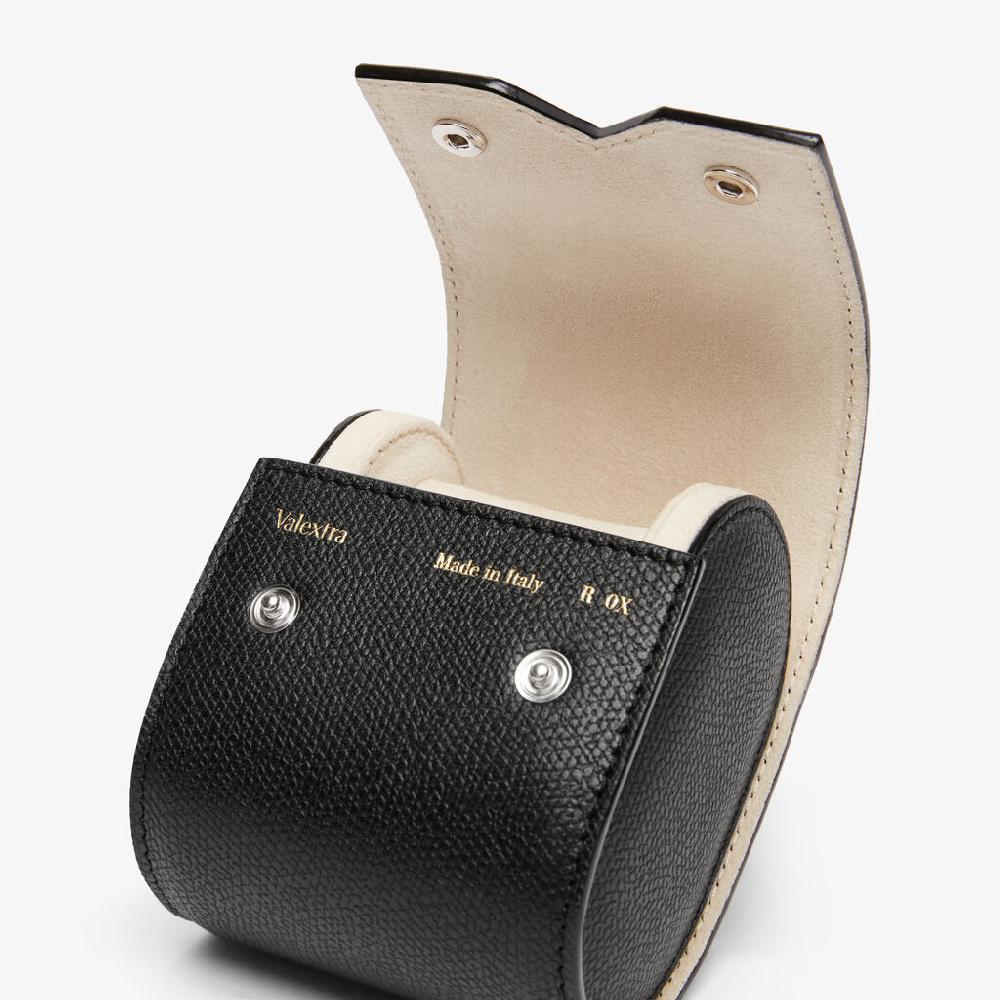 Valextra Porta Orologio Singolo Da Uomo In Pelle Nera | Valextra V-Line