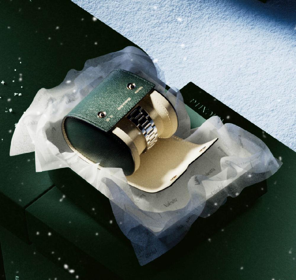 Valextra Porta Orologio Singolo Di Lusso In Pelle Verde | Valextra V-Line