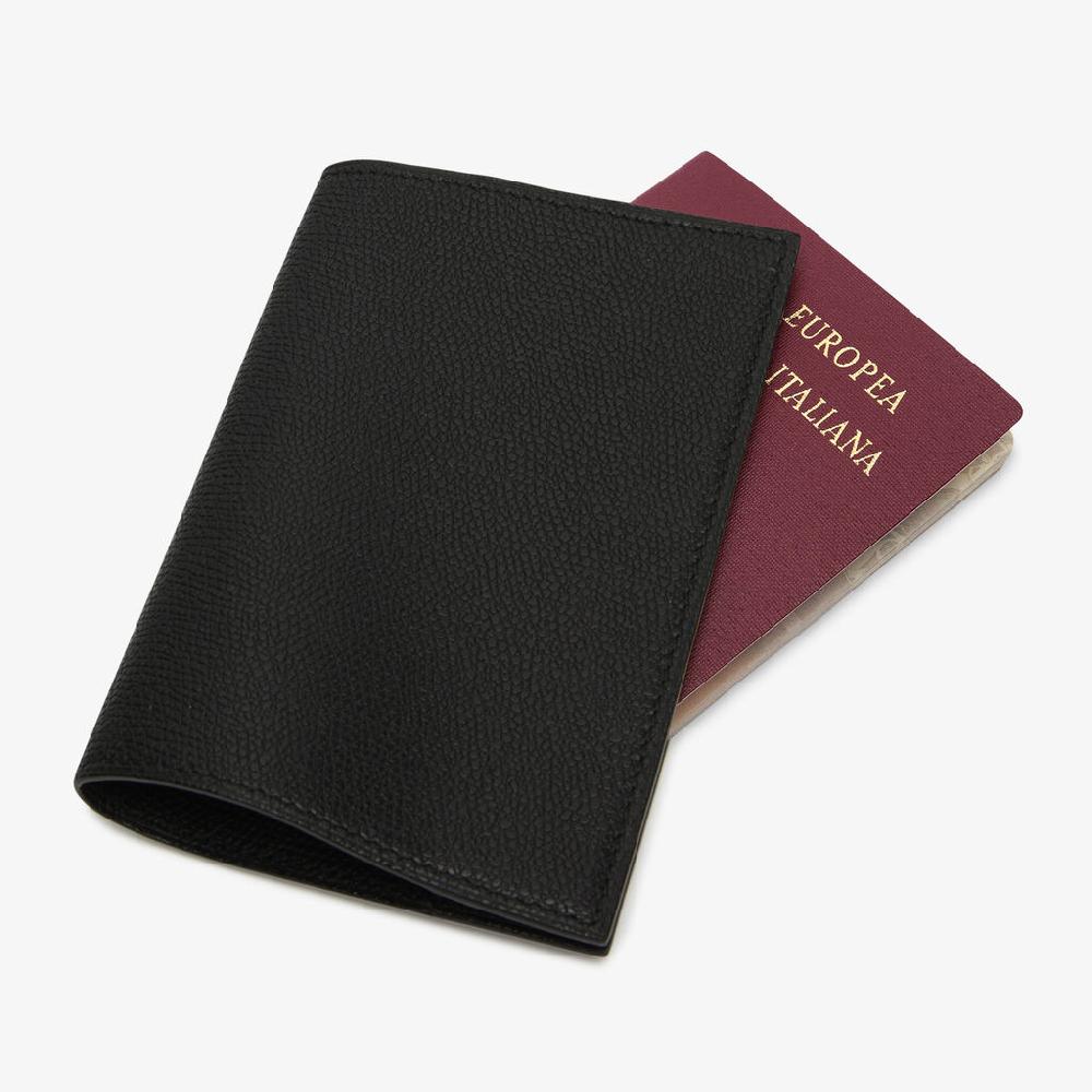 Valextra Porta Passaporto Elegante In Pelle Nera Di Lusso | Valextra