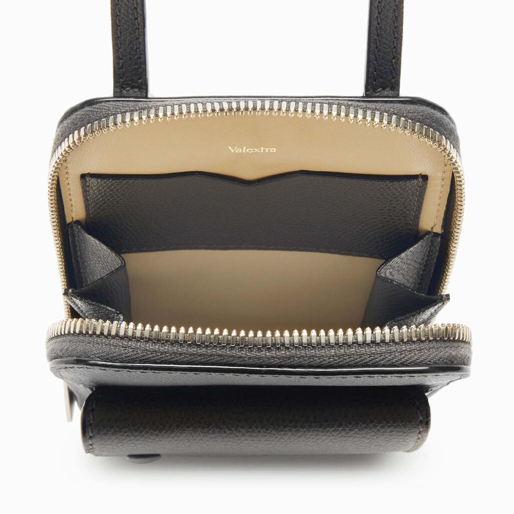 Valextra Porta Telefono A Tracolla In Pelle Grigia | Valextra Pocket
