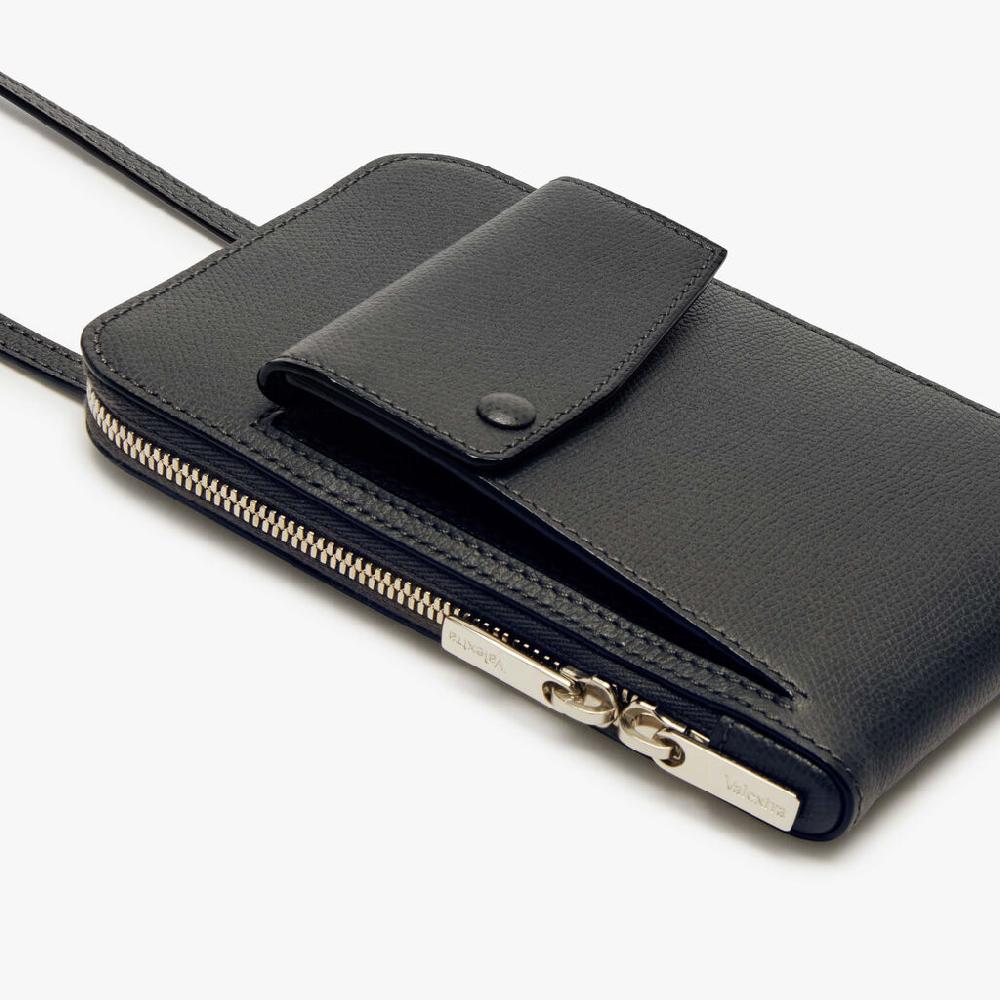 Valextra Porta Telefono A Tracolla In Pelle Grigia | Valextra Pocket