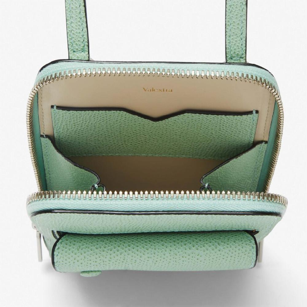 Valextra Porta Telefono In Pelle Verde Acqua | Valextra Pocket