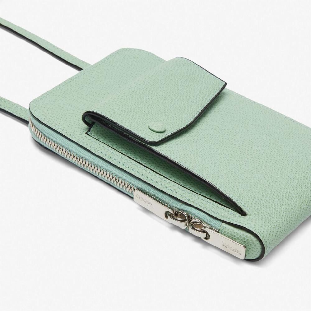 Valextra Porta Telefono In Pelle Verde Acqua | Valextra Pocket