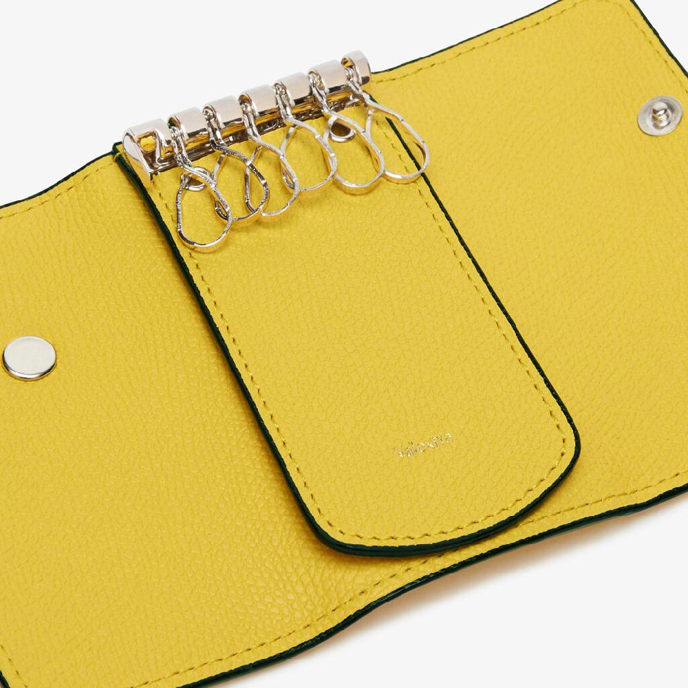 Valextra Portachiavi 6 Ganci In Pelle Gialla | Valextra Tric Trac