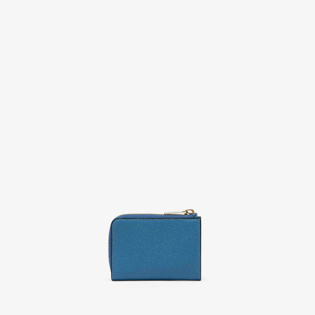 Valextra Portachiavi Chiuso Con Zip In Pelle Blu Cobalto | Valextra Zip Around