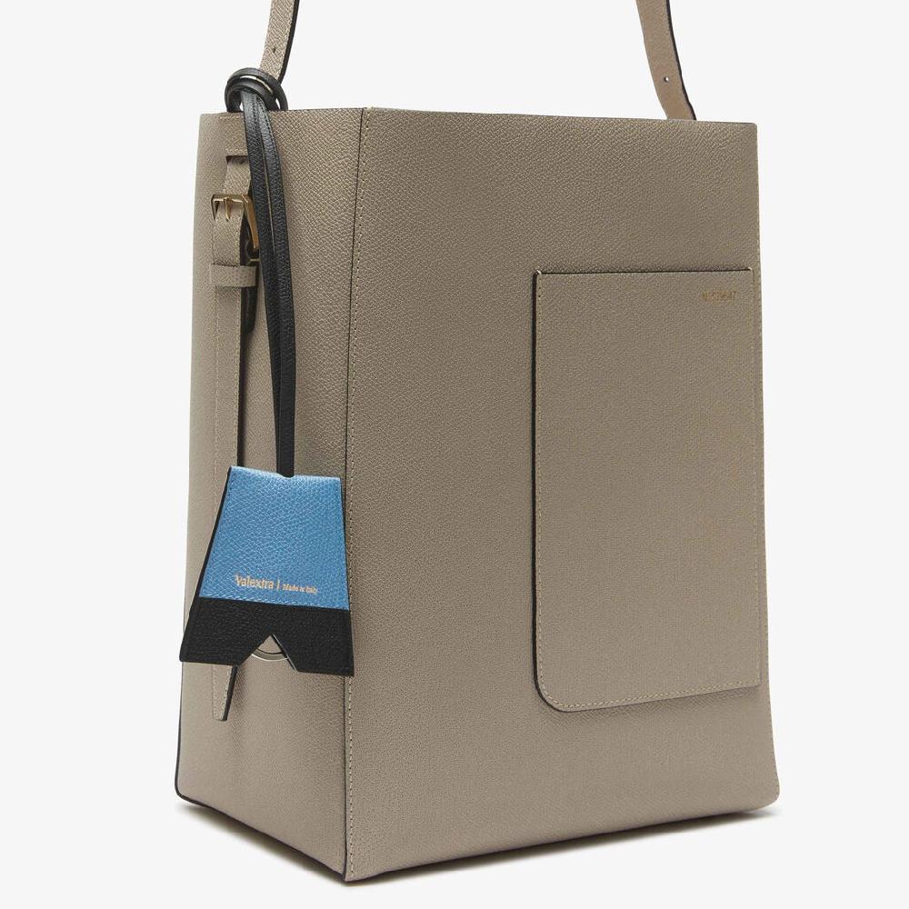 Valextra Portachiavi Con Laccio Di Lusso In Pelle Blu E Nera | Valextra