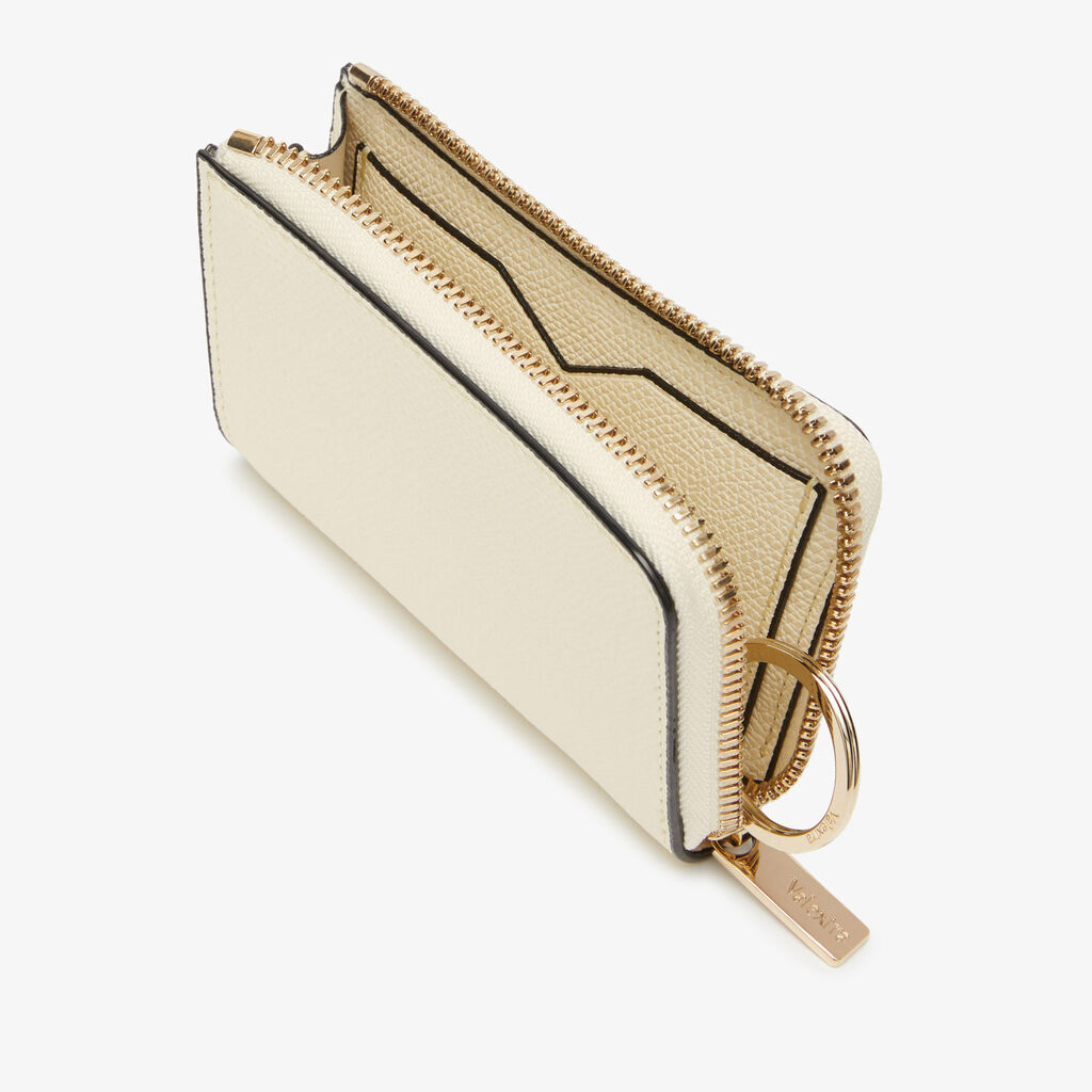 Valextra Portachiavi Da Donna In Pelle Bianca | Valextra Zip Around