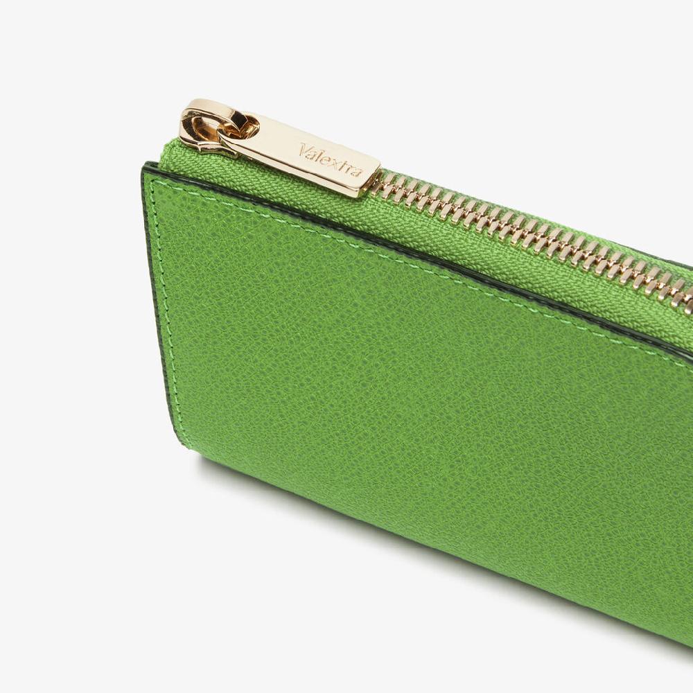 Valextra Portachiavi Da Donna In Pelle Verde | Valextra Zip Around