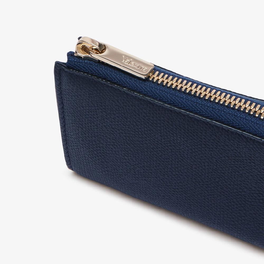 Valextra Portachiavi In Pelle Blu Di Lusso | Valextra Zip Around