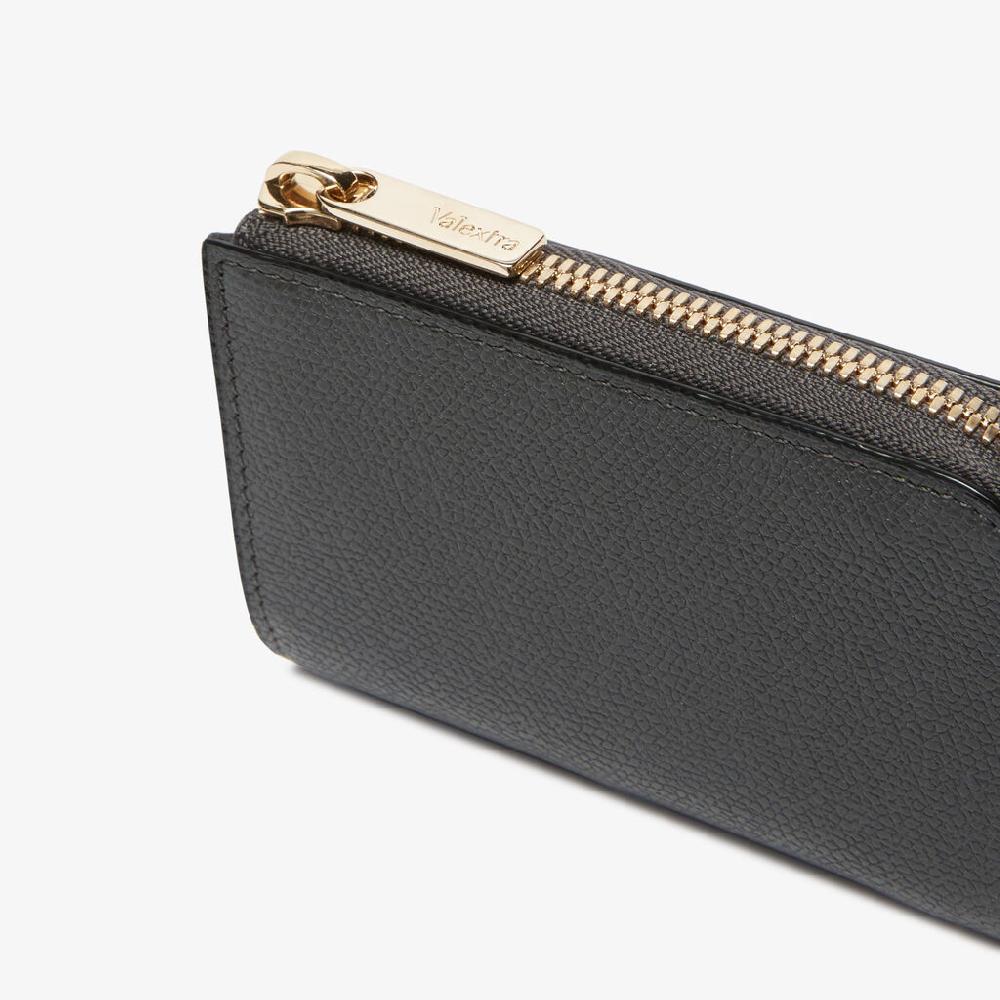 Valextra Portachiavi In Pelle Grigia | Valextra Zip Around