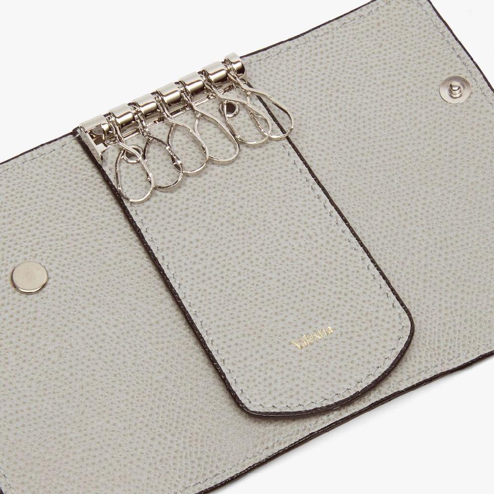 Valextra Portachiavi In Pelle Grigio Chiaro | Valextra