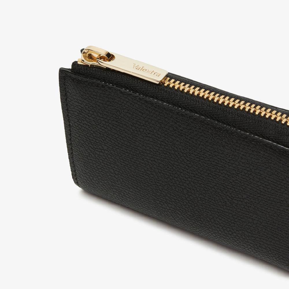 Valextra Portachiavi In Pelle Nera | Valextra Zip Around