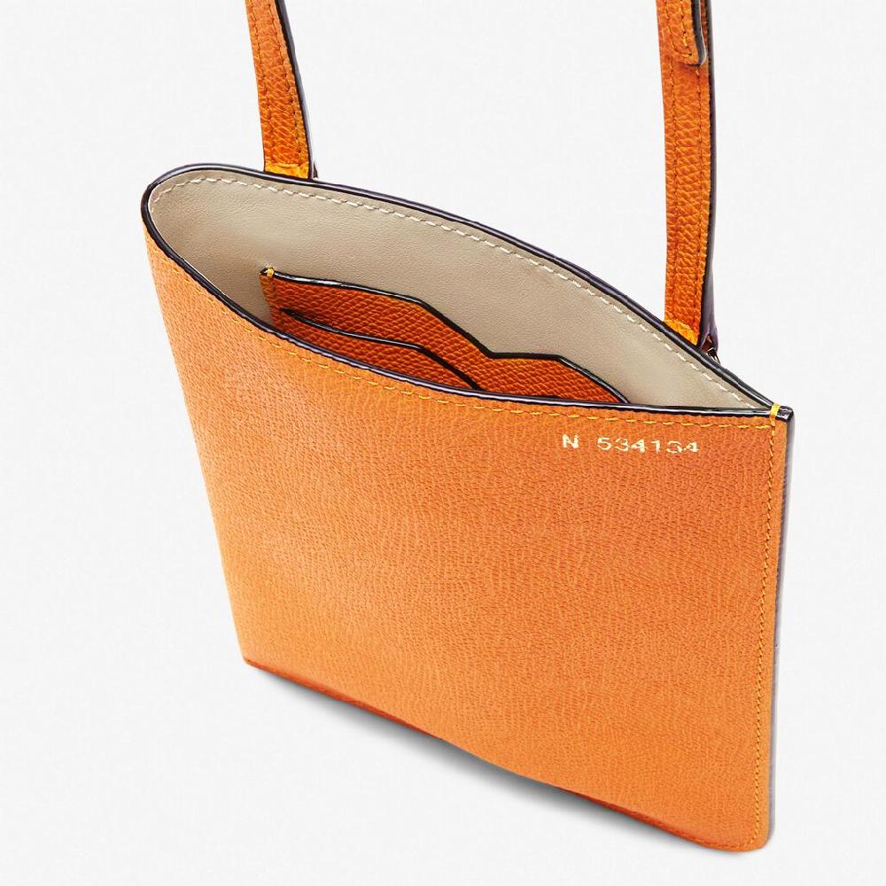 Valextra Portadocumenti A Tracolla In Pelle Gialla | Valextra Soft