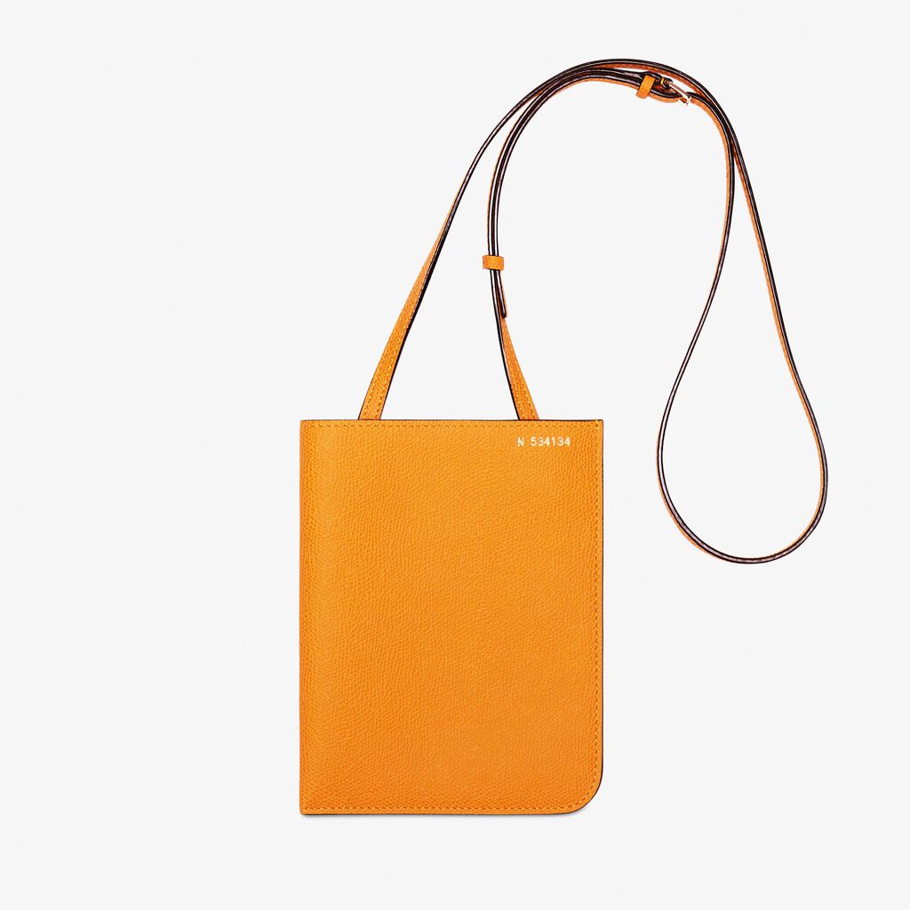 Valextra Portadocumenti a tracolla in Pelle Gialla | Valextra Soft