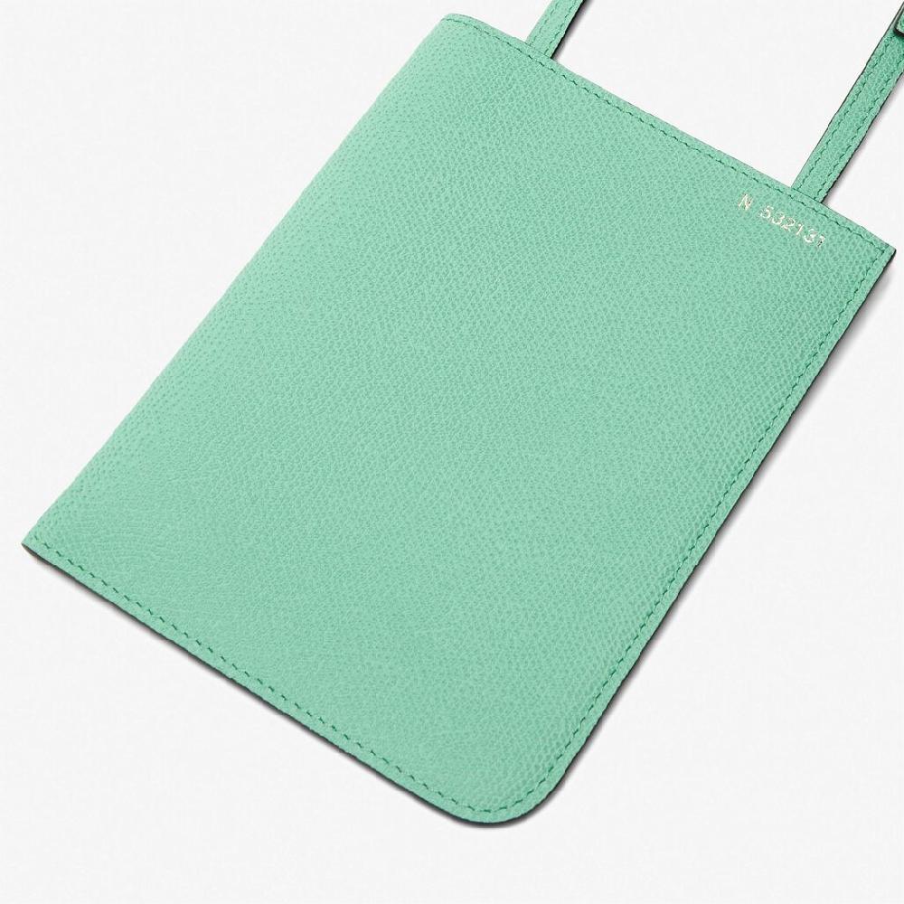 Valextra Portadocumenti A Tracolla In Pelle Verde Menta | Valextra Soft