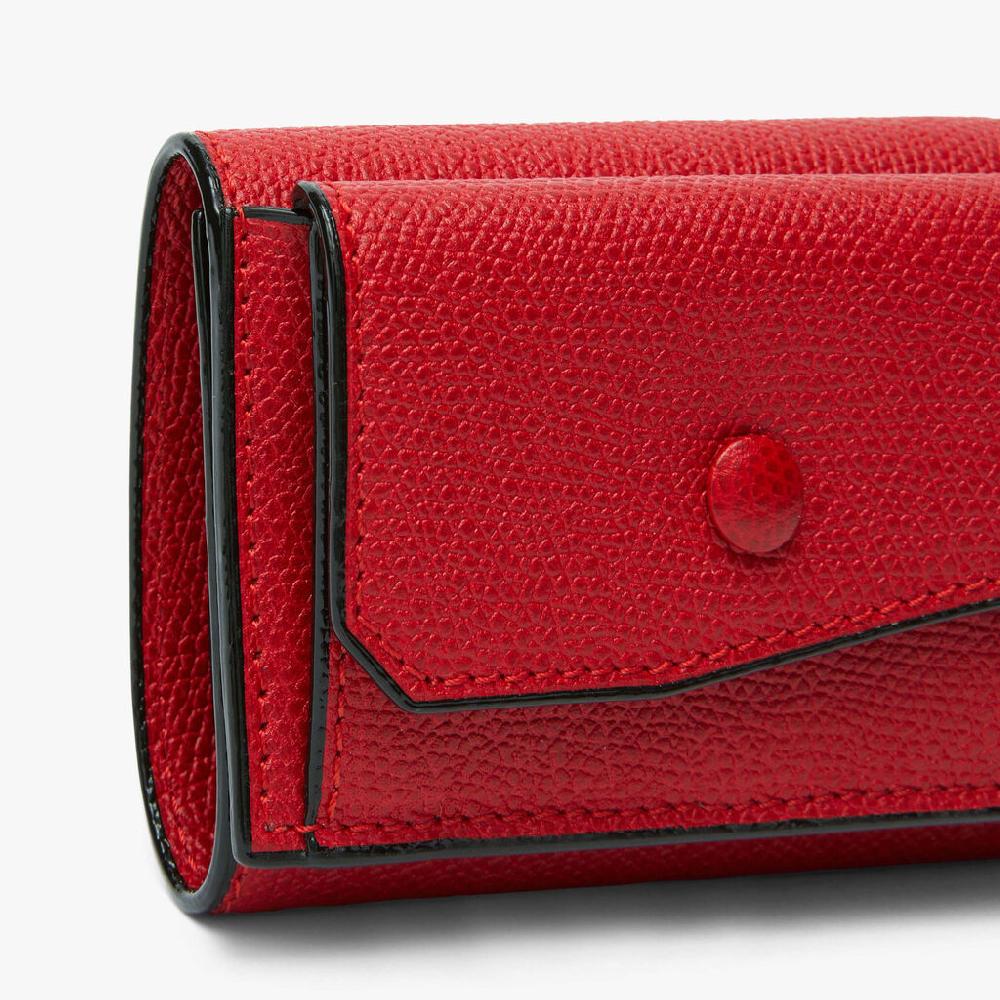 Valextra Portafoglio Bifold Compatto In Pelle Rossa | Valextra