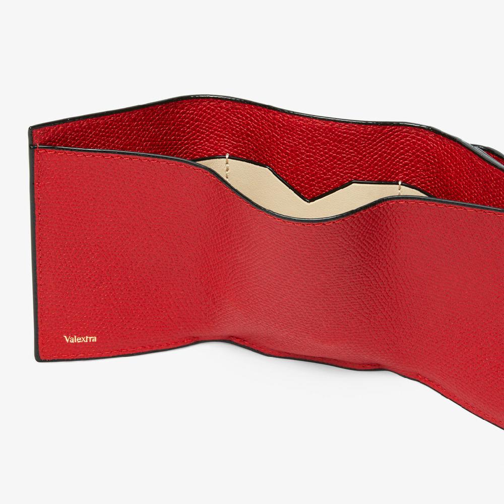 Valextra Portafoglio Bifold Compatto In Pelle Rossa | Valextra