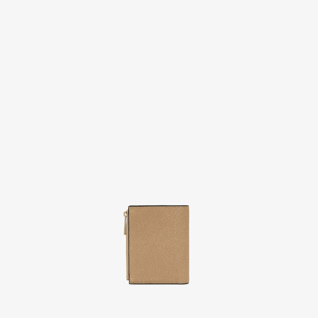 Valextra Portafoglio Bifold Con Bottone Di Lusso In Pelle Beige | Valextra