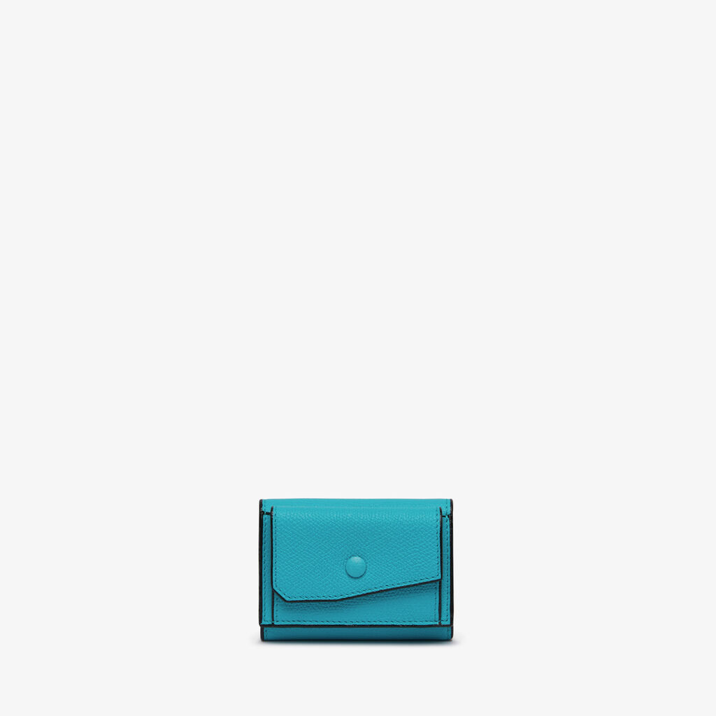Valextra Portafoglio Bifold con porta monete in Pelle Blu | Valextra