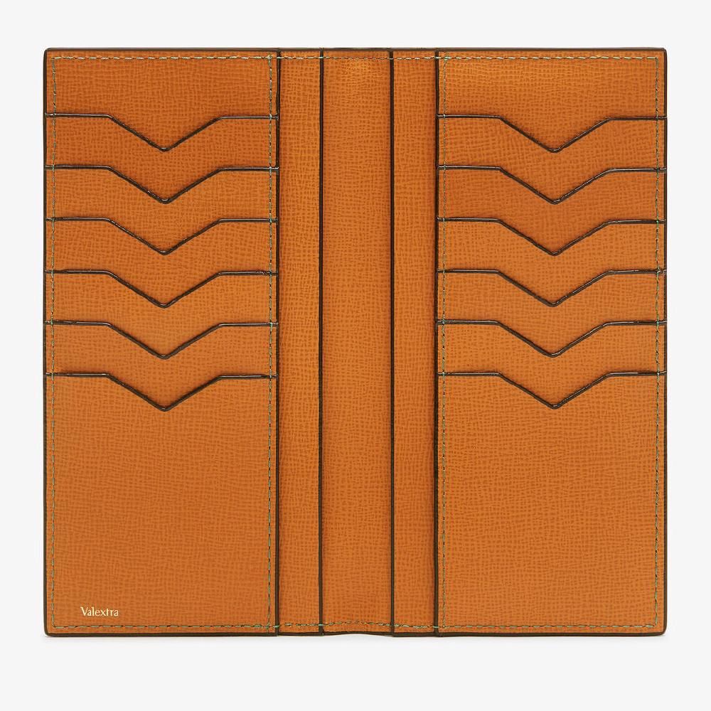 Valextra Portafoglio Bifold Con Tasche In Pelle Marrone | Valextra