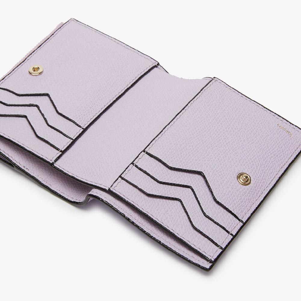 Valextra Portafoglio Bifold Da Donna Di Lusso In Pelle Lilla | Valextra