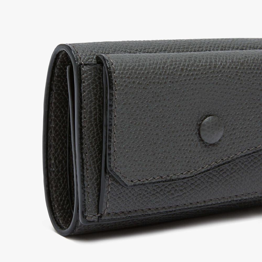 Valextra Portafoglio Bifold Da Donna In Pelle Grigia | Valextra