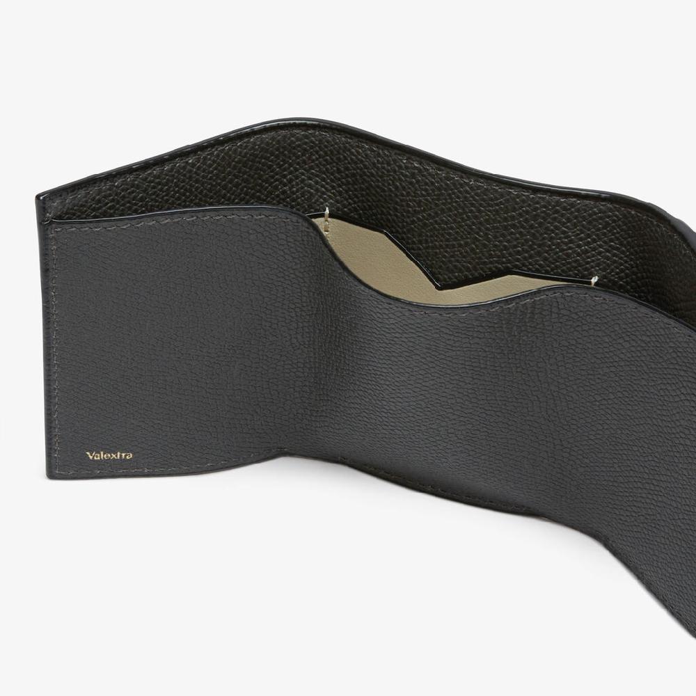 Valextra Portafoglio Bifold Da Donna In Pelle Grigia | Valextra