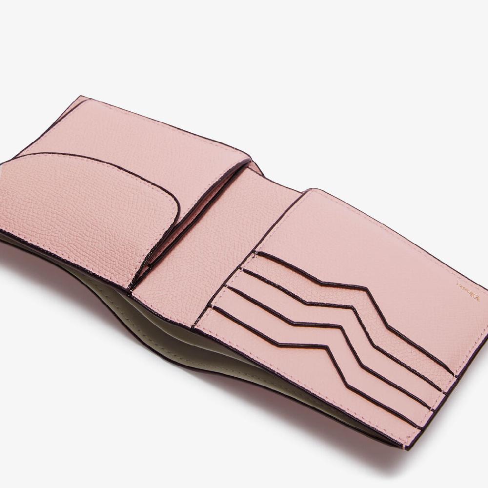 Valextra Portafoglio Bifold Da Donna In Pelle Rosa Di Lusso | Valextra