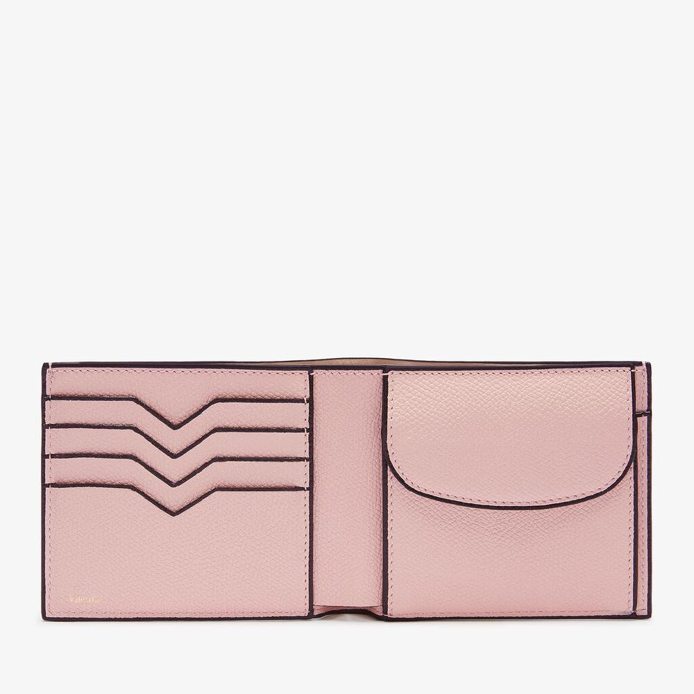 Valextra Portafoglio Bifold Da Donna In Pelle Rosa Di Lusso | Valextra