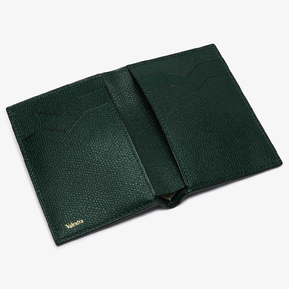 Valextra Portafoglio Bifold Da Donna In Pelle Verde Di Lusso | Valextra