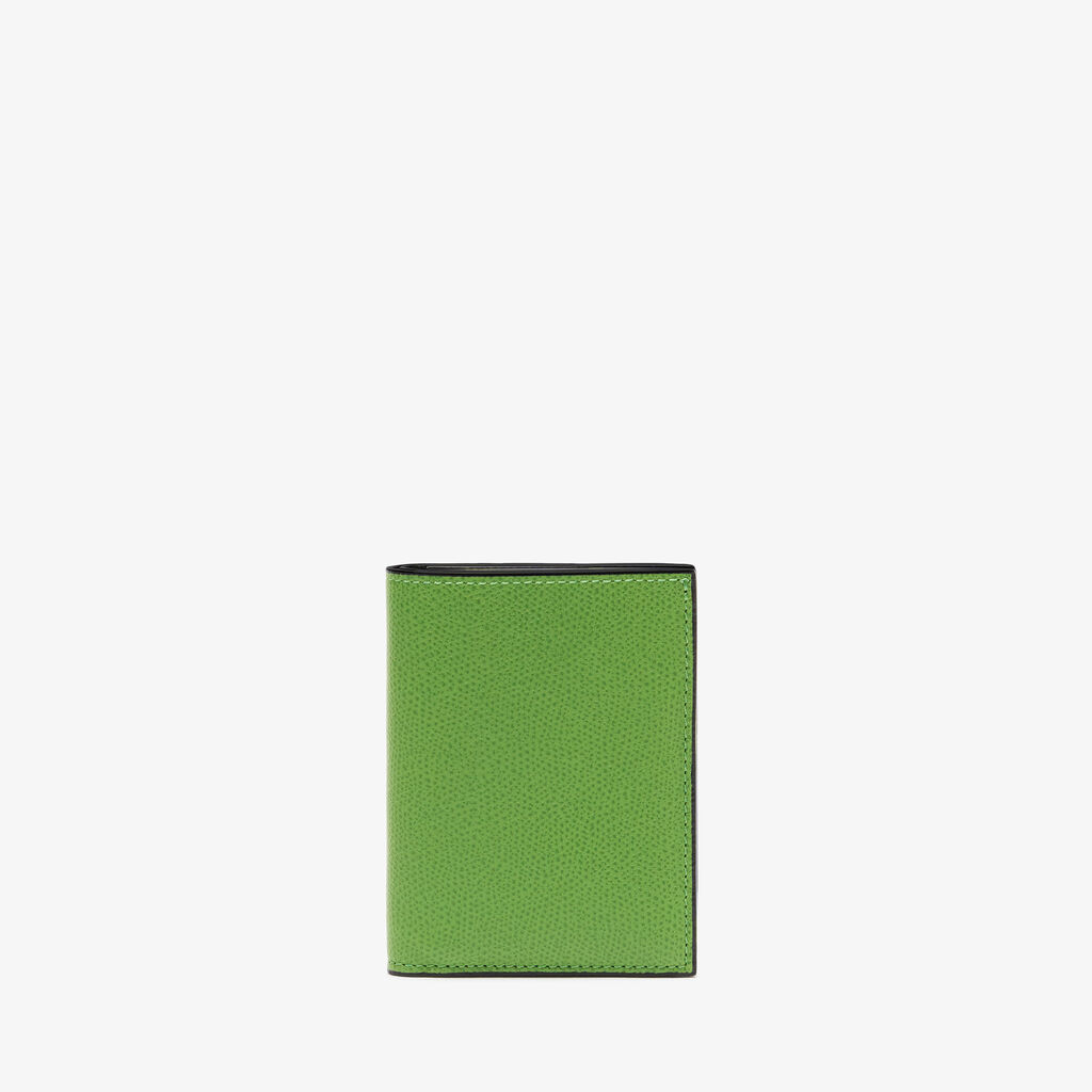 Valextra Portafoglio bifold di Lusso in Pelle Verde | Valextra