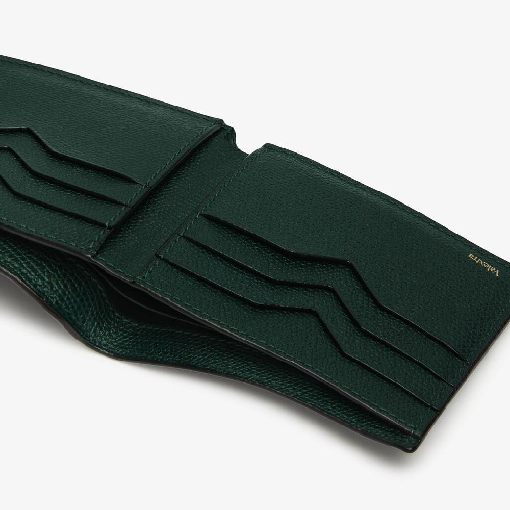 Valextra Portafoglio Bifold Elegante In Pelle Verde | Valextra