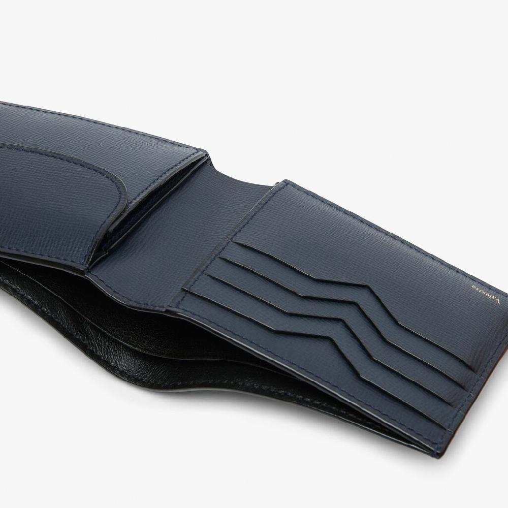 Valextra Portafoglio Bifold In Pelle Blu | Valextra Piccola Pelletteria