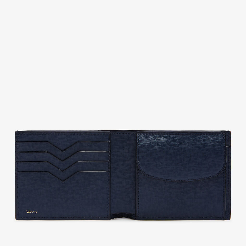 Valextra Portafoglio Bifold In Pelle Blu | Valextra Piccola Pelletteria