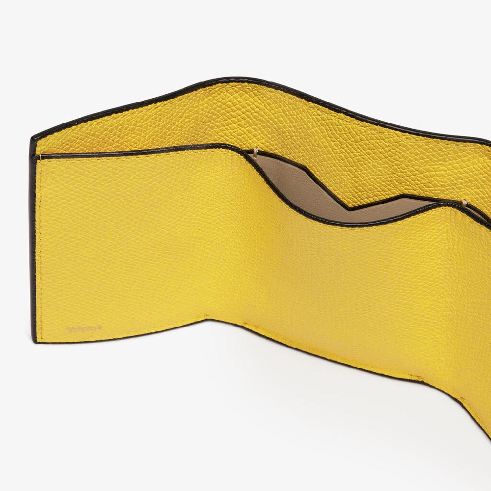 Valextra Portafoglio Bifold In Pelle Gialla | Valextra