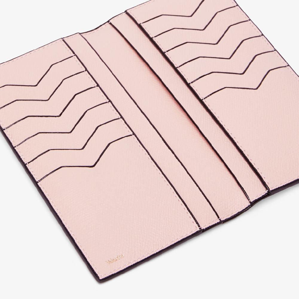 Valextra Portafoglio Bifold In Pelle Rosa Con Portamonete | Valextra