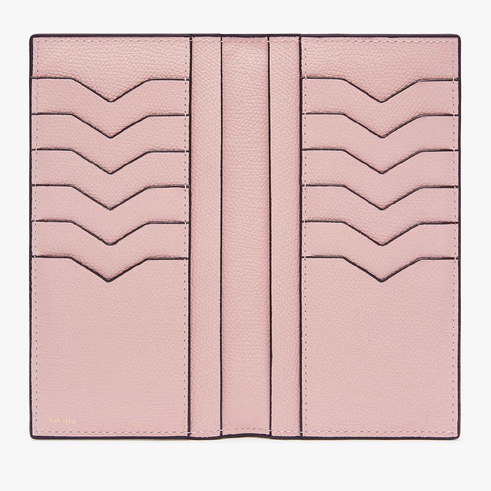 Valextra Portafoglio Bifold In Pelle Rosa Con Portamonete | Valextra