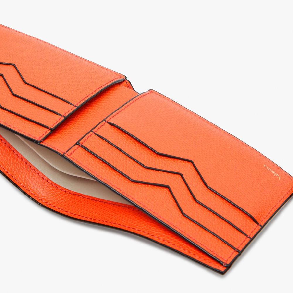 Valextra Portafoglio Bifold Piccolo In Pelle Arancione | Valextra