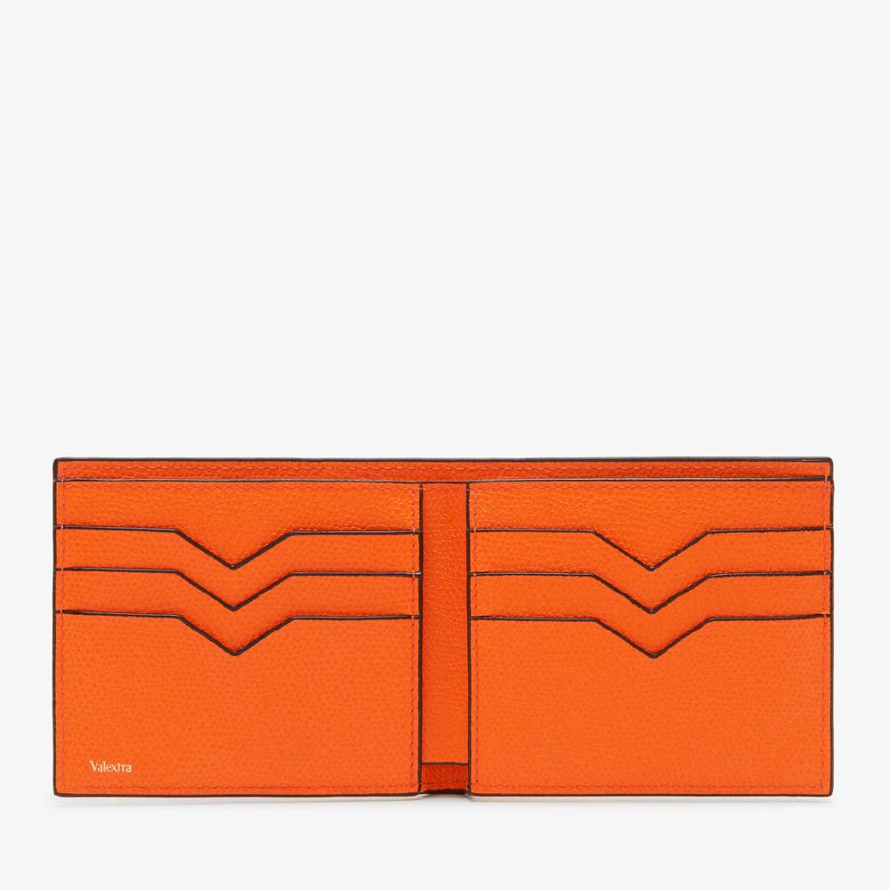 Valextra Portafoglio Bifold Piccolo In Pelle Arancione | Valextra