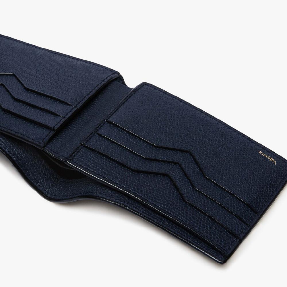 Valextra Portafoglio Bifold Piccolo In Pelle Blu | Valextra