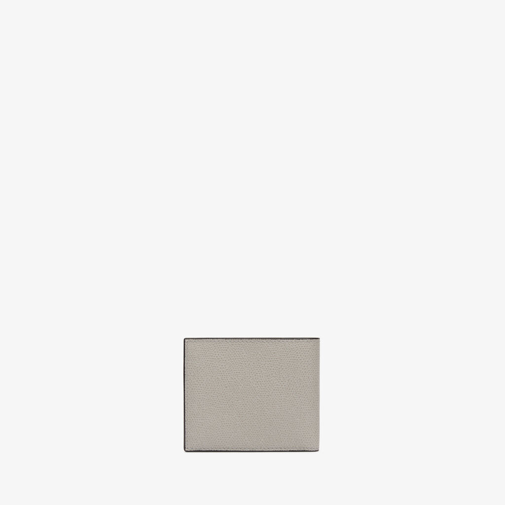 Valextra Portafoglio Bifold Piccolo In Pelle Grigio Chiaro | Valextra