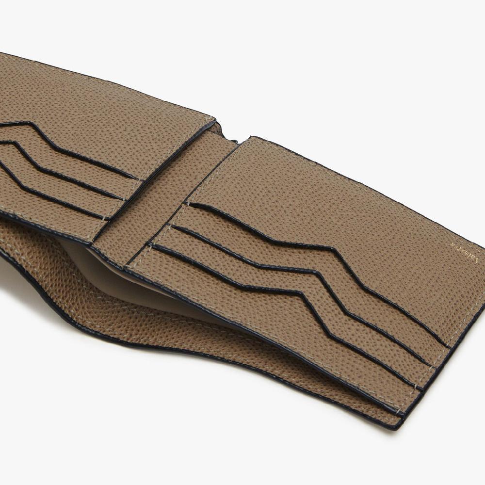 Valextra Portafoglio Bifold Piccolo In Pelle Marrone Tortora | Valextra