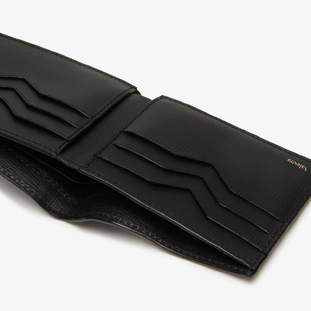 Valextra Portafoglio Bifold Piccolo In Pelle Nera | Valextra