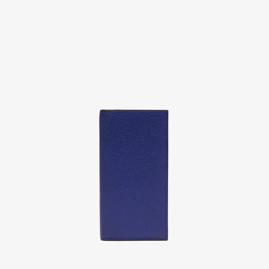 Valextra Portafoglio bifold verticale in Pelle Blu | Valextra
